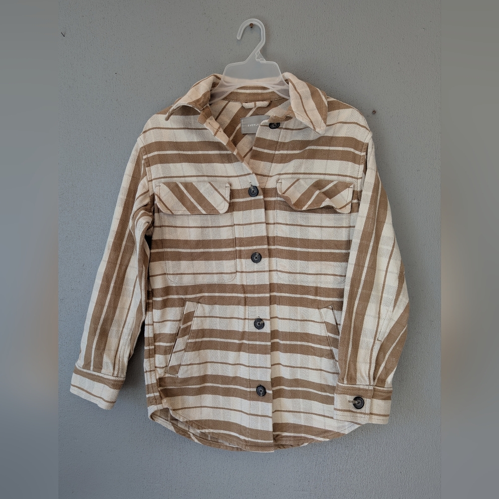 Everlane Shacket Tan And Cream Xs